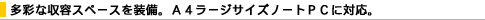 ���ʂȎ��e�X�y�[�X�𑕔��B�`�S���[�W�T�C�Y�m�[�g�o�b�ɑΉ��B