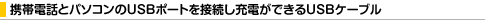 �g�ѓd�b�ƃp�\�R����USB�|�[�g��ڑ����[�d���ł���USB�P�[�u��