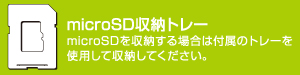 microSD���[�g���[�t���BmicroSD�����[����ꍇ�͕t���̃g���[���g�p���Ď��[���Ă��������B