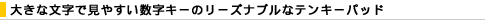 �傫�ȕ����Ō��₷�������L�[�̃��[�Y�i�u���ȃe���L�[�p�b�h