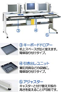 エレコム PCデスク デスクがすっきり、作業効率アップ！モニタースタンド、拡張