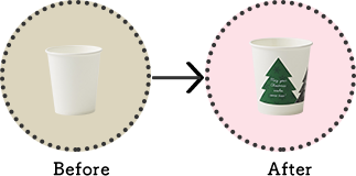 普通の紙コップにもデコプリント！